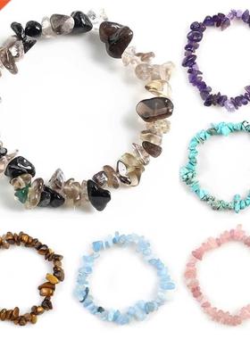 Irregular Natural Gem Stone Bracelet Stch Chip Beads Nuggets
