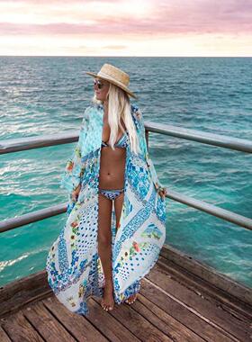 Hot fashion Summer Women Long Beach Dress Swimwear Chiffon C