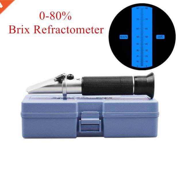 Handheld 0-80% Brix Refractometer Brix Meter ATC Concentrati
