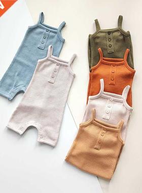 2022 Baby Summer Rompers Waffle Cotton Newborn Infants Plays