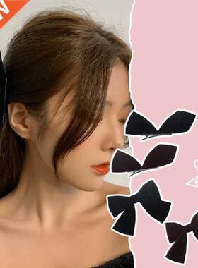 1/2Pcs Black White Ribbon Hair Bows Clips Vintage Bowknot Si