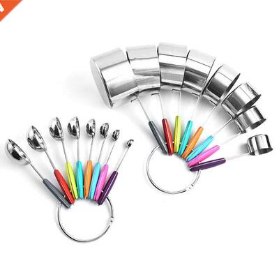 16 Piece Stainless Steel Measuring Cups and Spoons Set, 8 Pi