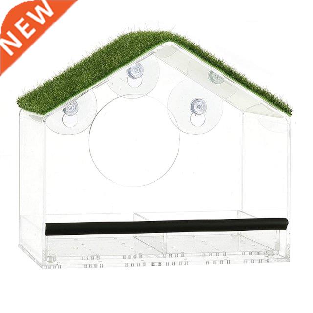 Window Acrylic Bird Feeder House Strong Suction Cups Clear S