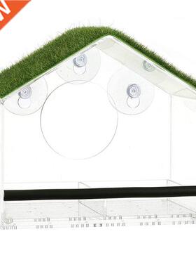 Window Acrylic Bird Feeder House Strong Suction Cups Clear S