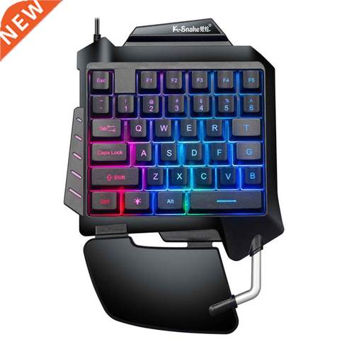 One Hand Mechanical Gaming Keyboard RGB Backlit Portable Min