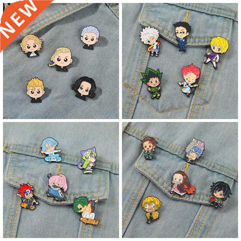 Demon Slayer HUNTERXHUNTER Enamel Pin Anime Characters 5pcs/