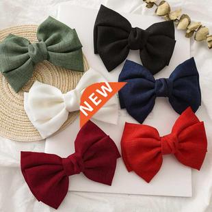 Bow Knot Hair New Barrette Oversized Linen Girls Hairgrips