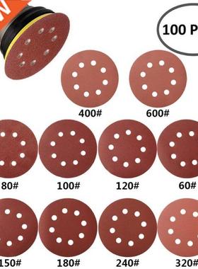 2021 100pcs 125mm Round Shape Sanding Discs Hook Loop Sandin