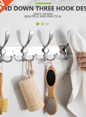 Wall Mounted Coat Hanger Clothes Hat Rack with Hooks Bathroo