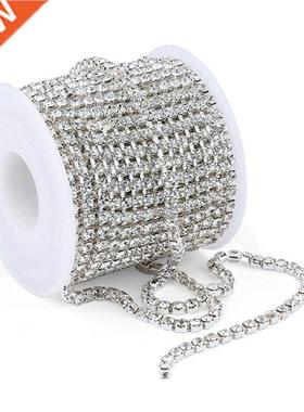 10 Yards 3MM Rhinestone Close Chain Trim for Sewing Craft DI