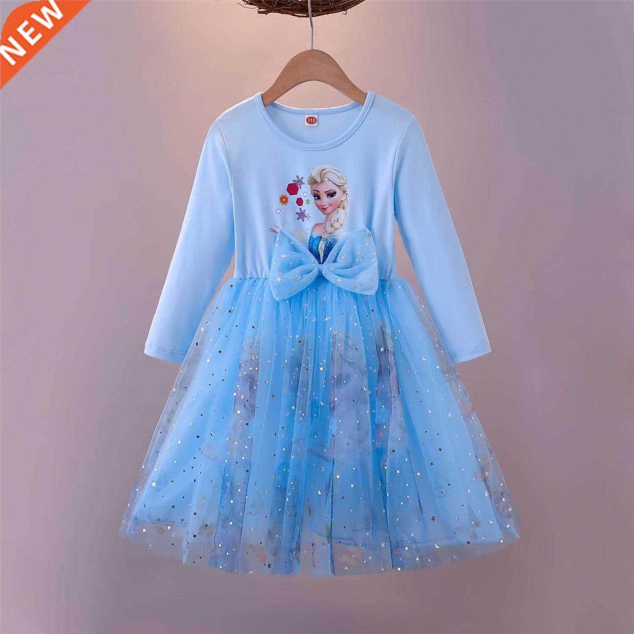 Kids Frozen Elsa Anna Princess Dresses for Girls Princess Dr