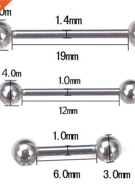 5 PC Steel Balls Industrial Scaffold Straight Barbell Ear Pi