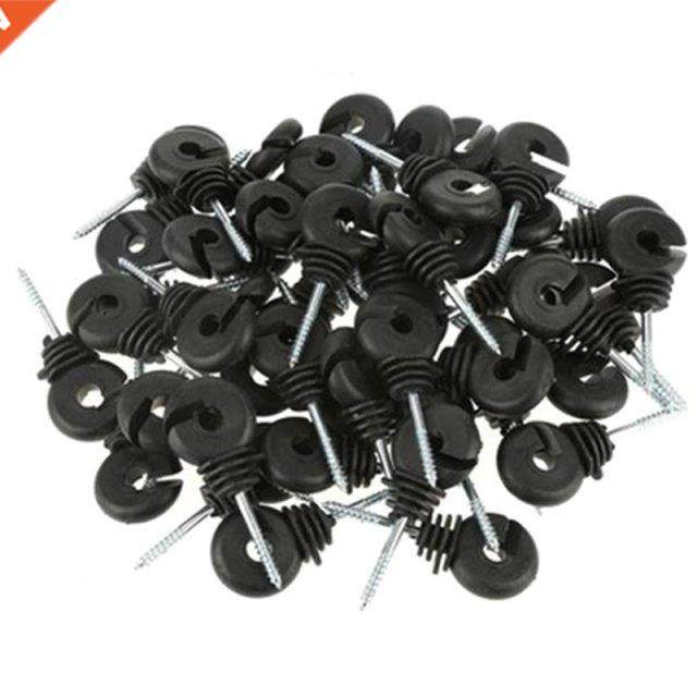 100Pcs Electric Fence Offset Ring Insulator Fencing Screw in
