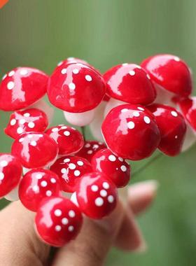 10pcs Smulaton Foam Mn Resn Mushroom Fary Garden Toads