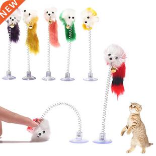 Cat Toy Stick Feather Wand With Bell Mouse Cage Toys Plastic
