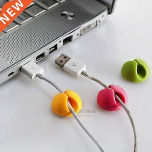 Desk Organiser Holder lot Organi Lead Cable Cord 10Pcs Wire