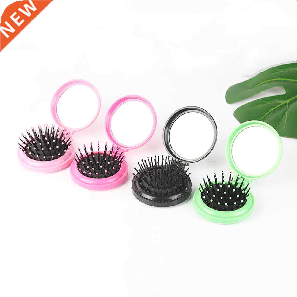 1pc Folding Comb with Mirror Compact Pocket Mirror Portable