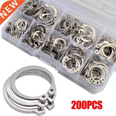 200PCS Circlips for Shaft Assortment Kit C Type Retaining Ci