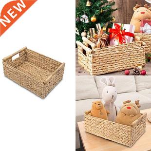 With Wooden Handles Wicker Shelves Rectangular For Basket