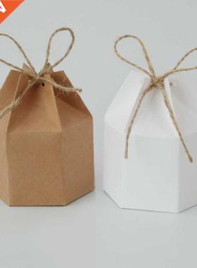 25/50pcs Kraft Paper Package Cardboard Box Lantern Hexagon C