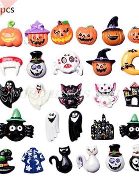 100Pcs Mix Halloween Pumpkin Lantern Ghost Flatback Cabochon
