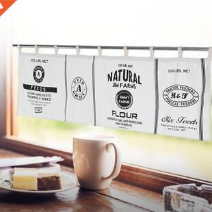 Vintage Half Curtain Drape Panel Blackout for Kitchen Cabine