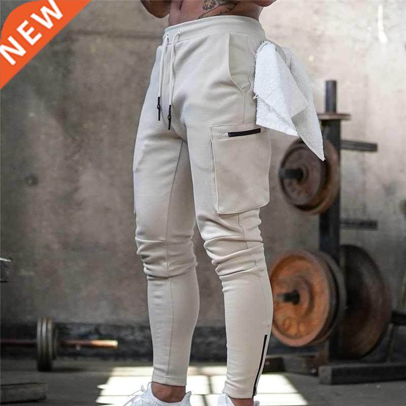 Mens Jogger Pnats Sweatpants Man Gyms Workout Fitness Cotto