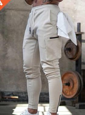 Mens Jogger Pnats Sweatpants Man Gyms Workout Fitness Cotto