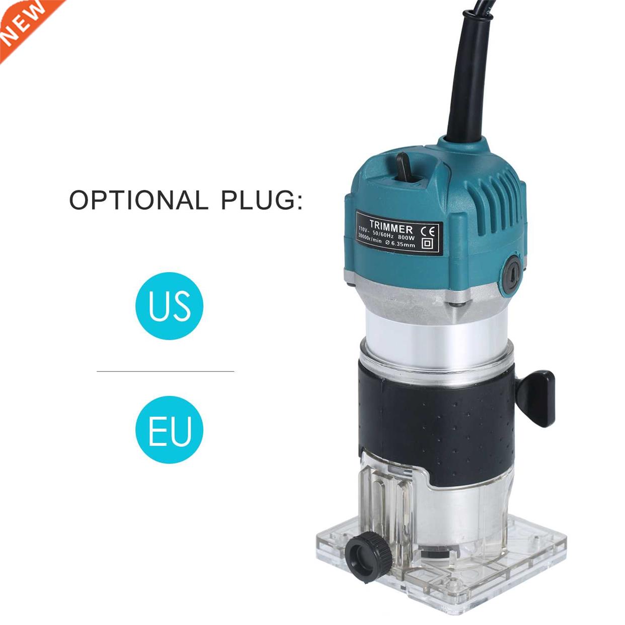 110V/220V 800W Trim Router 30000r/min with Transparent Base