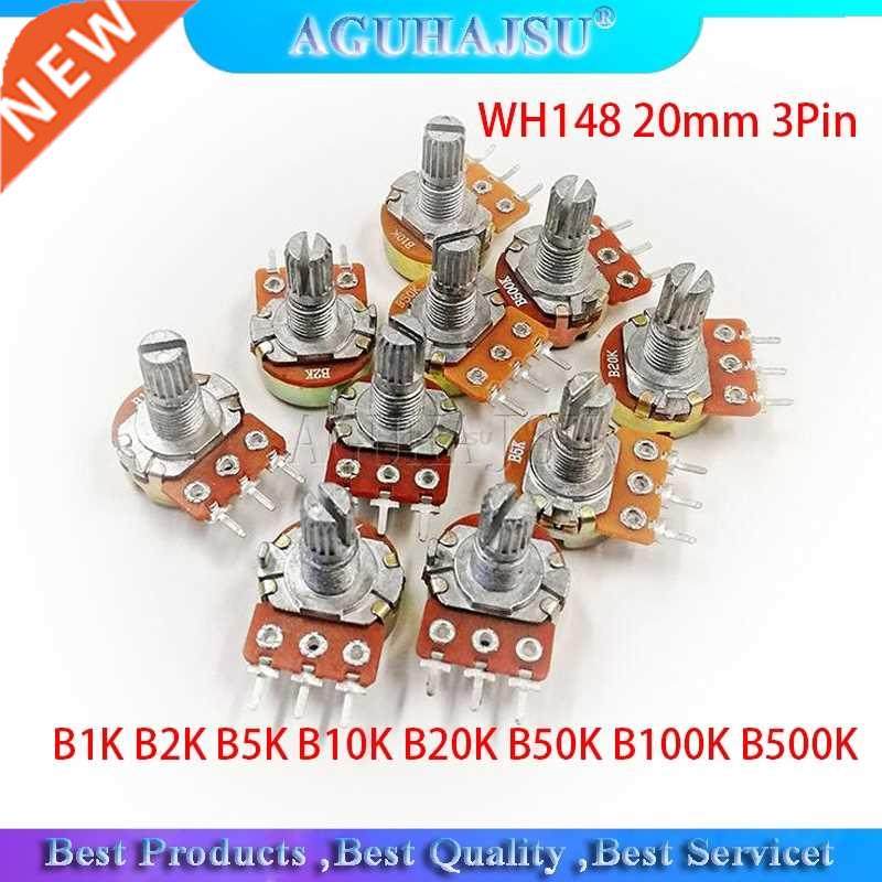 10pcs WH148 20mm Shaft Amplifier Dual Stereo Potentiometer B