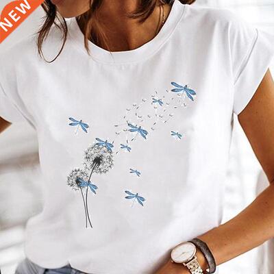 Women Print Clothes Watercolor New Lovely Female Tops Tee Ts