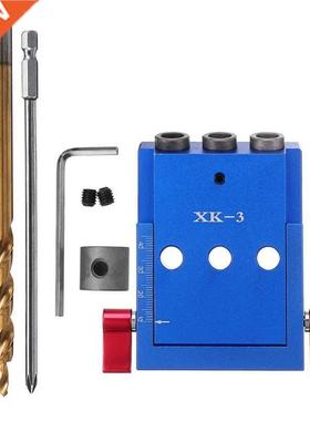XK-3 Pocket Hole Jig Kit 3 Holes Woodworking Drill Guide Alu