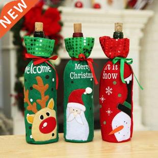 Claus Santa Wine Bottle Snowman Christmas Covers Decorations