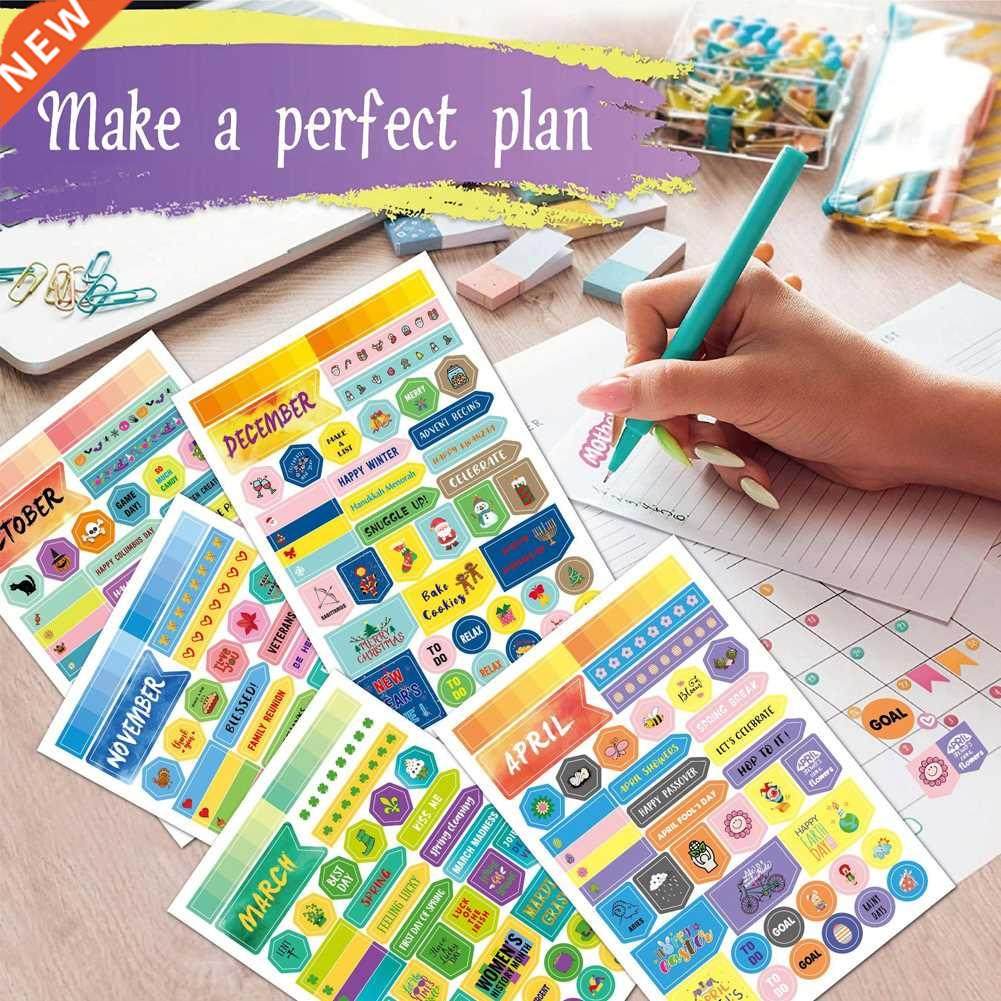 480pcs monthly planner sticker stationery diary sticker scra