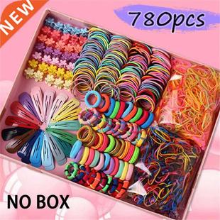 Nylon Elastic Rubber Kids Girls Colorful Band 780pcs Hair