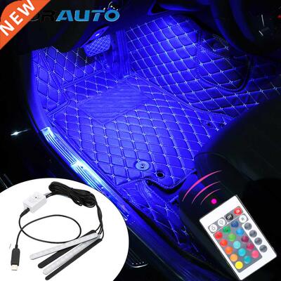 FORATO 4 in 1 Car Floor Foot RGB LED Strip Light Car Interio