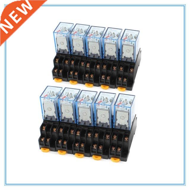 10set MY4NJ HH54PL AC 12/24/110/220V Coil 4NO 4NC Green LED