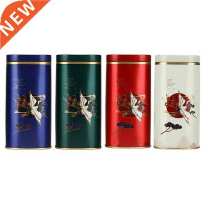 Tea Container Sealed Cans Candy Snacks Pots Crane Pattern Su