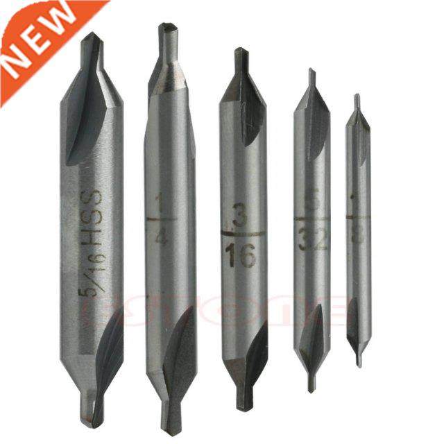 NEW 5 Pcs 60 DEGREE HSS Center Spotting Drill Bits Combined