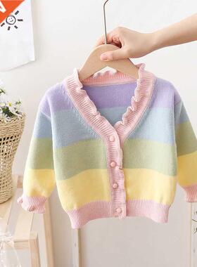 Vidmid Girls Outerwear Spring Baby Sweater Knitting Striped