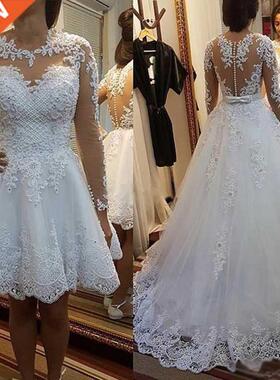 Vestido De Noiva 2022 Short Dress or 2 em 1 Wedding Dress Lo