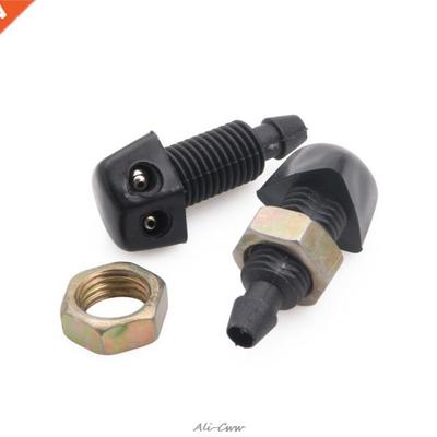 2Pcs Black Plastic Window Windshield Washer Spray Sprayer No