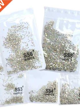 Top Gillter SS-SS8 1440pcs Crystal AB gold D Non Hotfix Fl