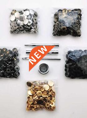 (Each Color 120 Sets) Snap Buttons+4 Tools Metal Press Studs