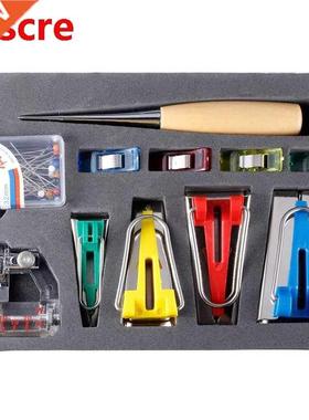Fabric Bias Tape Makers Kit with Sewing Awl Bead Needles Ad