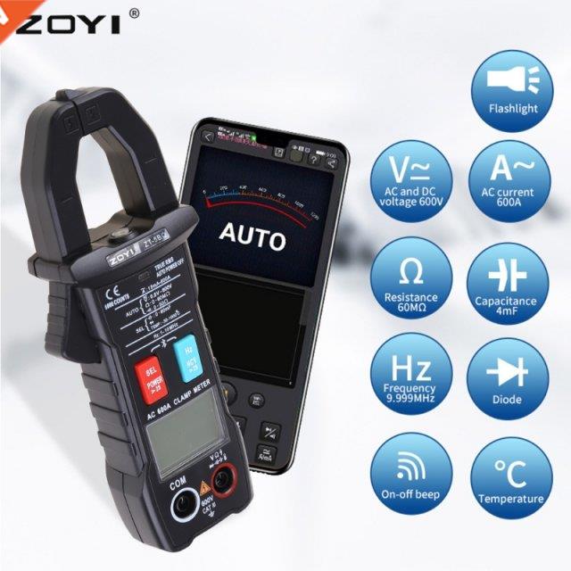 ZT-5BQ Clamp Meter DC/AC 600A current measurement TRMS Auto-