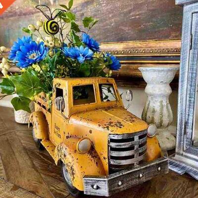 Creative Flowerpot Retro Truck Planter Resin Garden Succulen