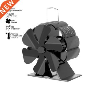 Black Heat Log komin Fireplace Fan Stove Powered Blades