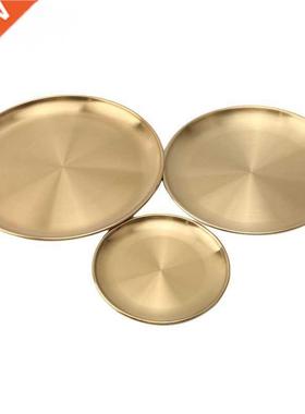 Gold Plate Serving Dining Dish Party Kitchen Food it Cake