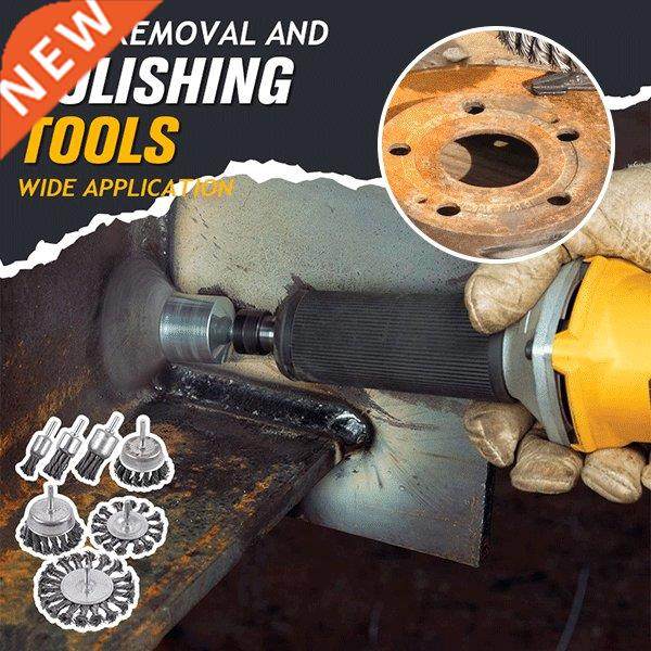 1PC Rust Removal Steel Rotary Joint Knot Flat Wire Wheel Cup